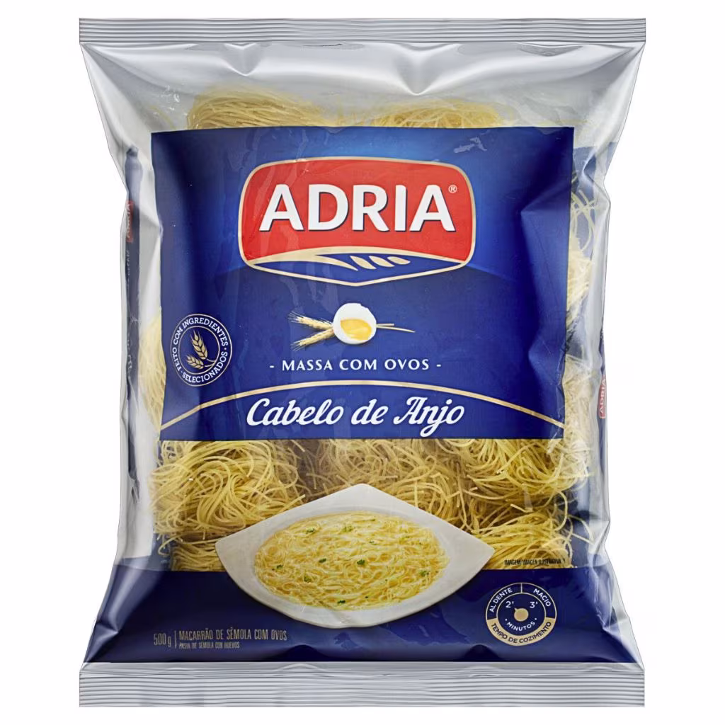 Massa Com Ovos Adria Cabelo De Anjo 500G