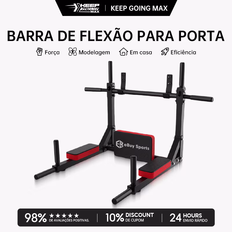 94cm Barra Horizontal de Parede para Musculação Crossfit Pull-up Chin-up Tríceps Paralelas Capacidade de Carga 200kg