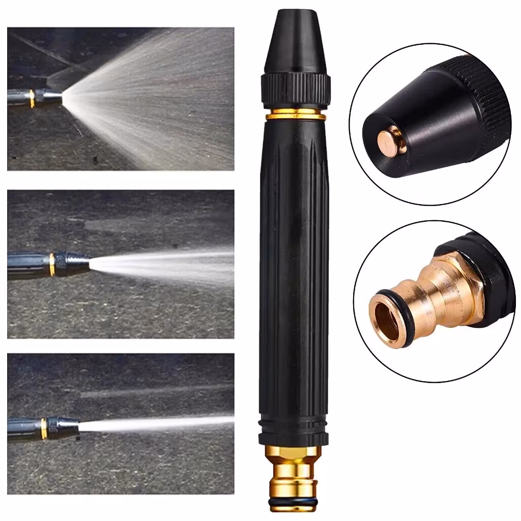 Kit 3 Em 1 Bico Alta Pressão Para Mangueira + Conector Top
