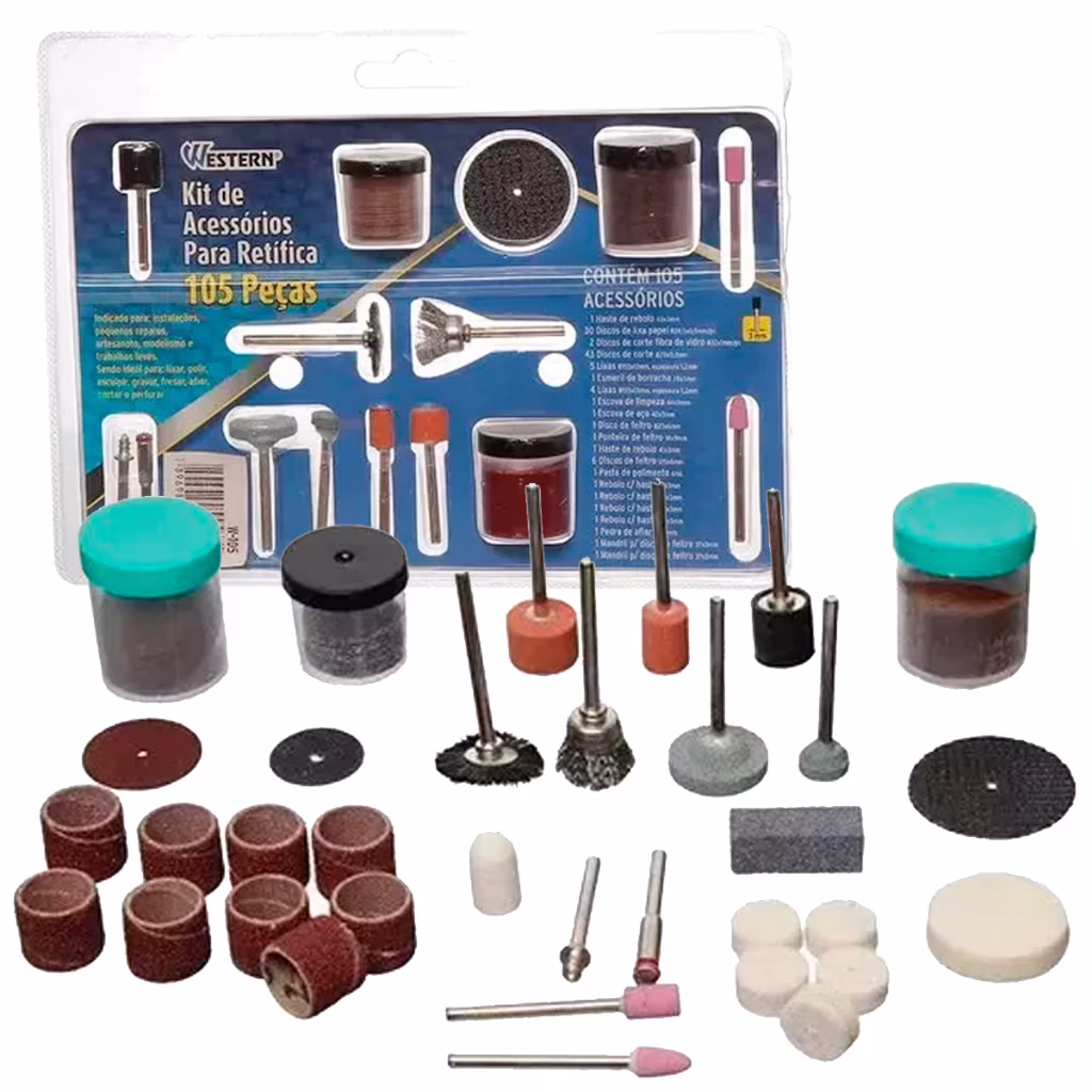 Jogo De Acessórios Para Micro Retífica Kit Com 105 Peças