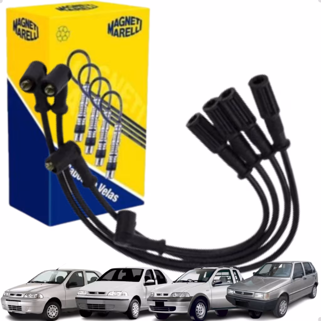 Kit Jogo Cabo De Vela De Ignição Fiat Palio Fire Siena Uno Strada Magnetti Marelli Original