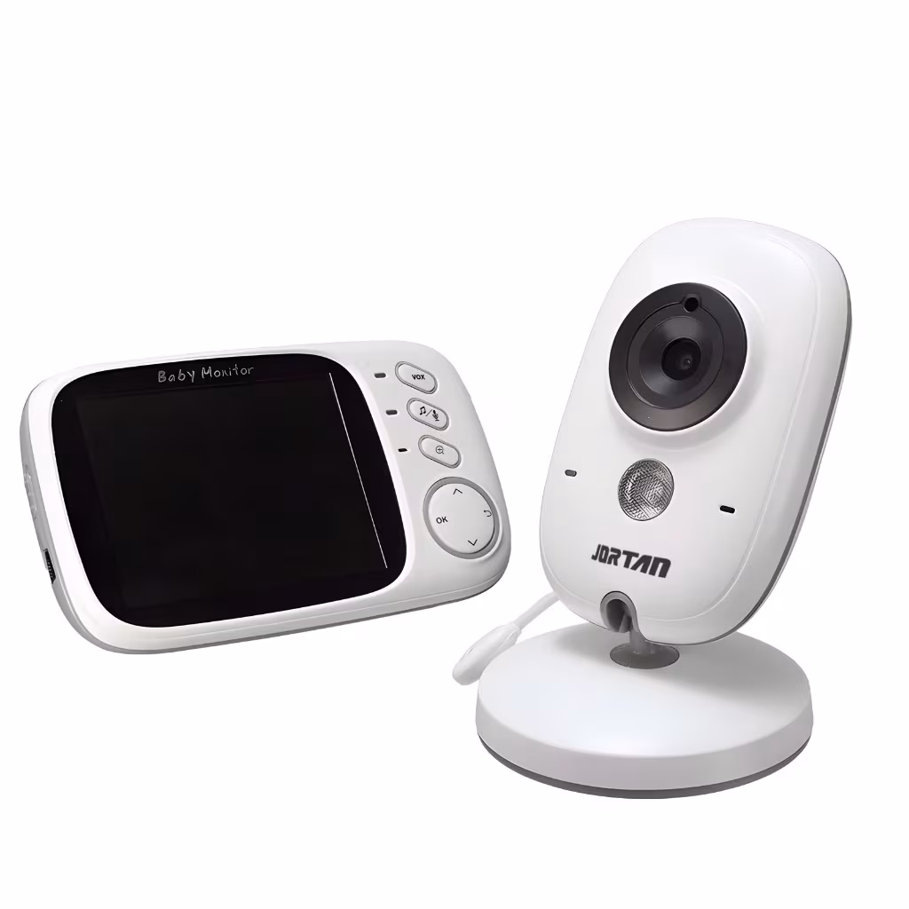 Babá Eletrônica Branca com Monitor Visão Noturna e Audio Sensor de Temperatura