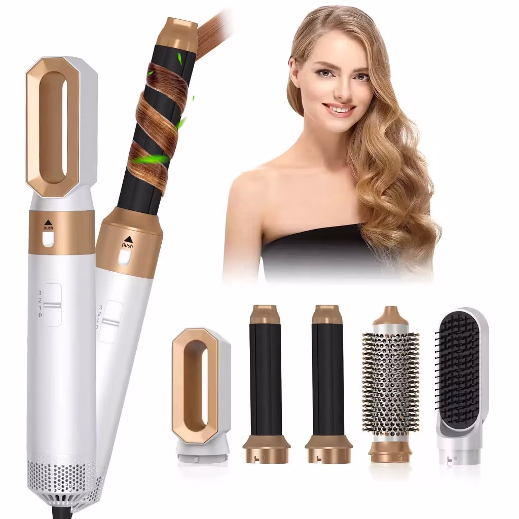 Escova Secadora 5 em 1 Modeladora Profissional Alisadora de Cabelo Anti Frizz INVICTUS