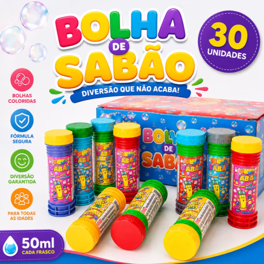 Kit 30 Bolha De Sabão Bolinha Assoprar com Liquido Para São João Festa Lembrancinha Prenda novo