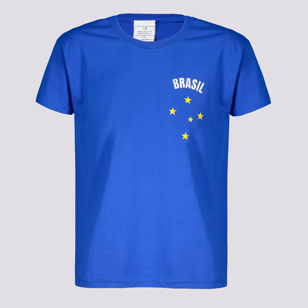 Camisa Brasil Clássica Infantil Azul