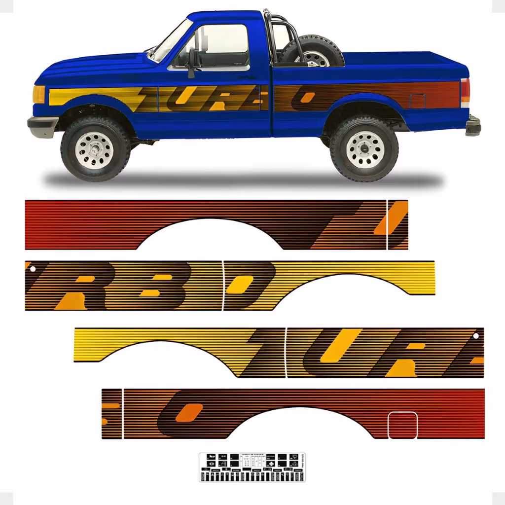 Faixa Compativel F1000 93 Turbo Adesivo Amarelo Cab. Simples