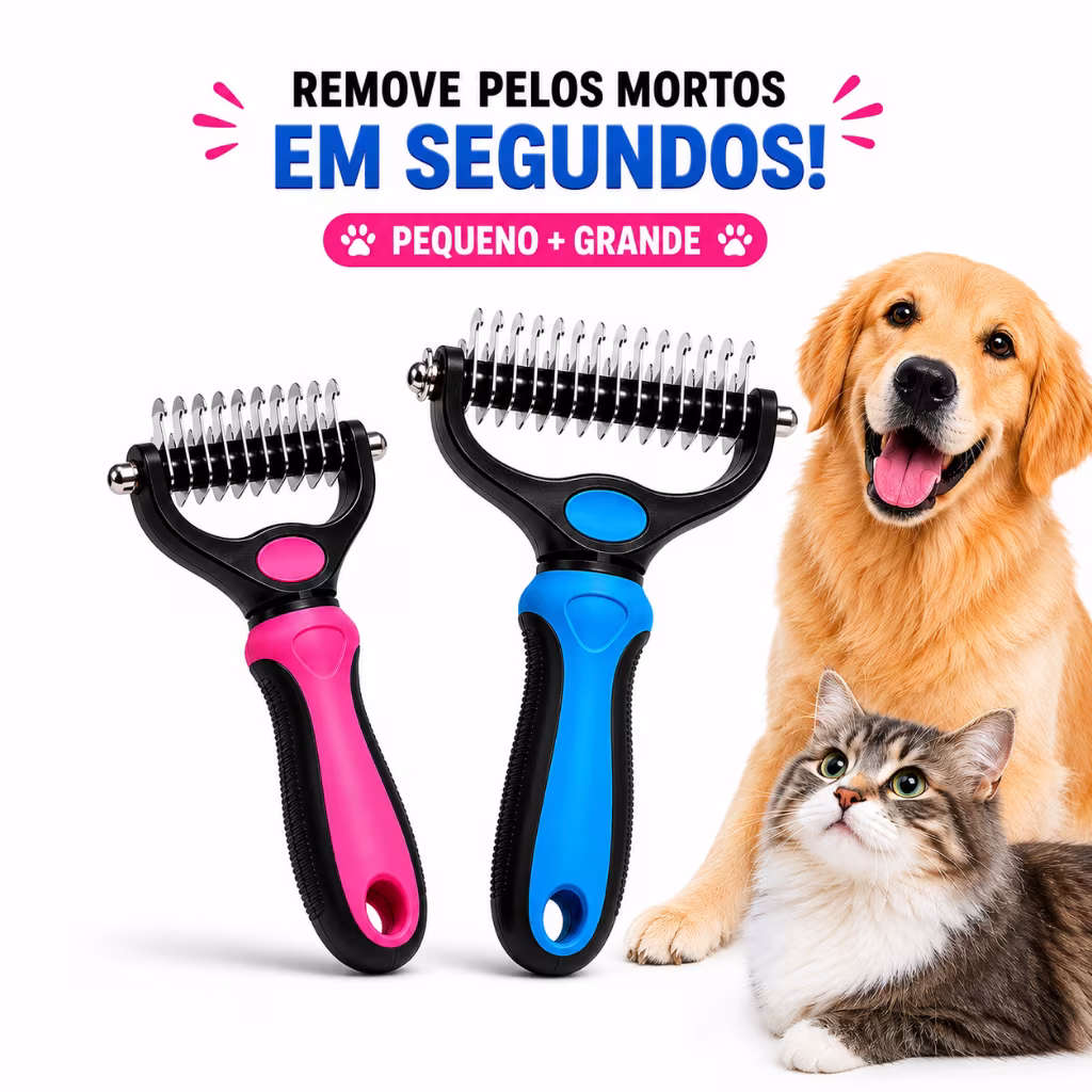 Desembolador de Pelos Longos para Cachorro e Gato Escova Anti Queda de Pelos Pente Rake Pet Shop Groomer