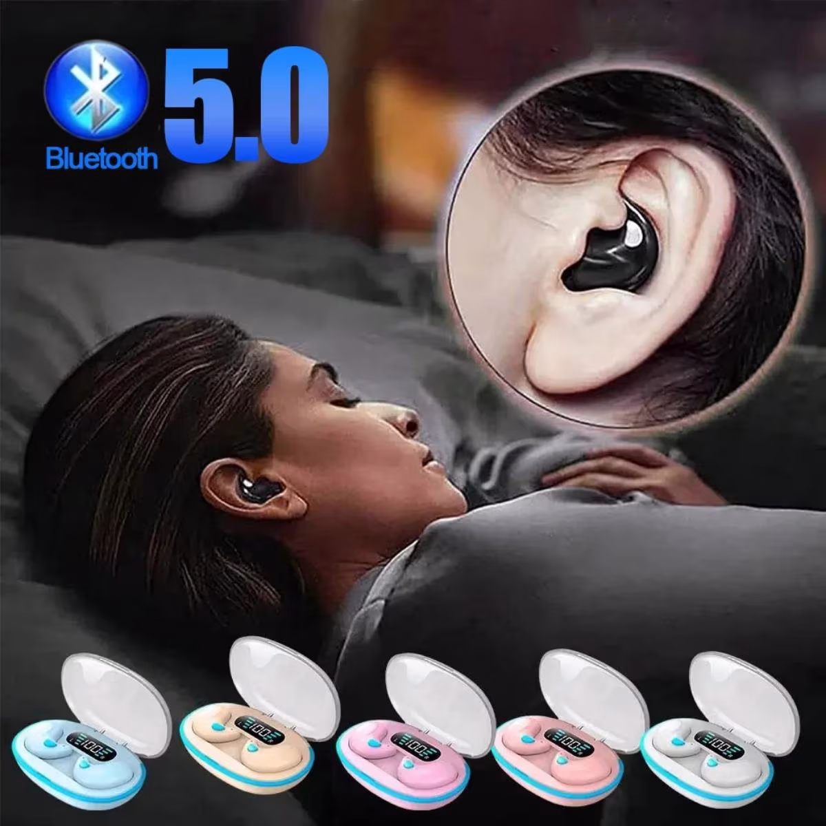 X55 Fones De Ouvido Invisíveis TWS Sem Fio Bluetooth HiFi Estéreo Com Redução De Ruído ENC À Prova D'água Longa Reproduç