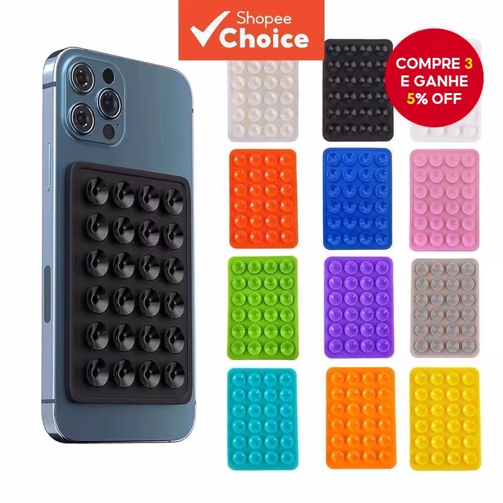 Nova Ventosa De Silicone Dupla Face-Adesivos Quadrados Antiderrapantes Para Suporte De Telefone