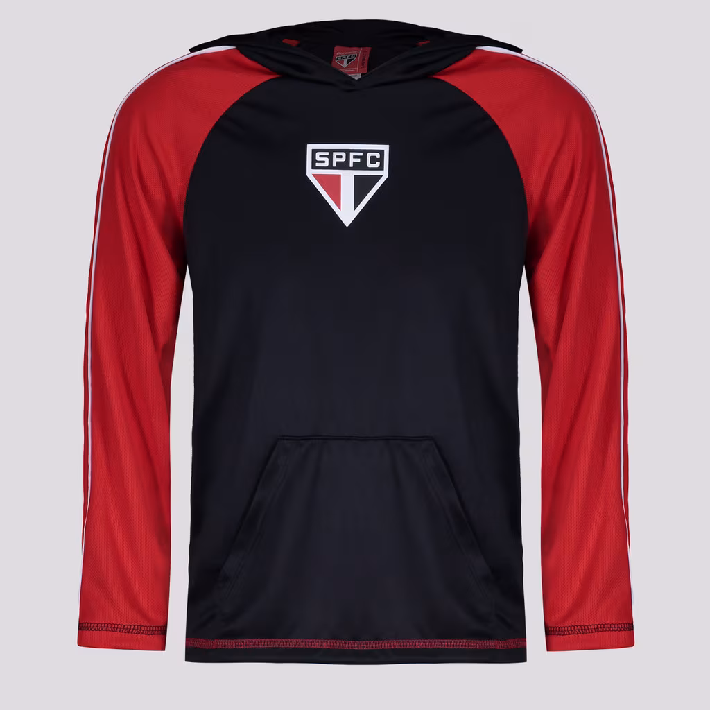 Blusa São Paulo Laçado Manga Longa Infantil Preta
