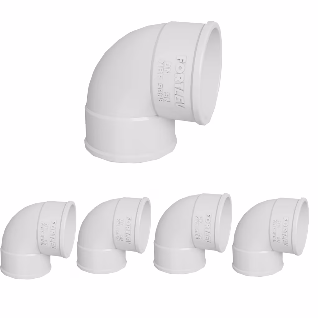 Pacote 20 unid Joelho PVC 90° Para Tubo Esgoto 75mm Fortlev