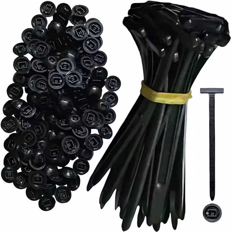 Kit 100 Abraçadeira Nylon Enforca Gato Fivela Cinta Plástica Tipo T Universal Travamento Automático Carro