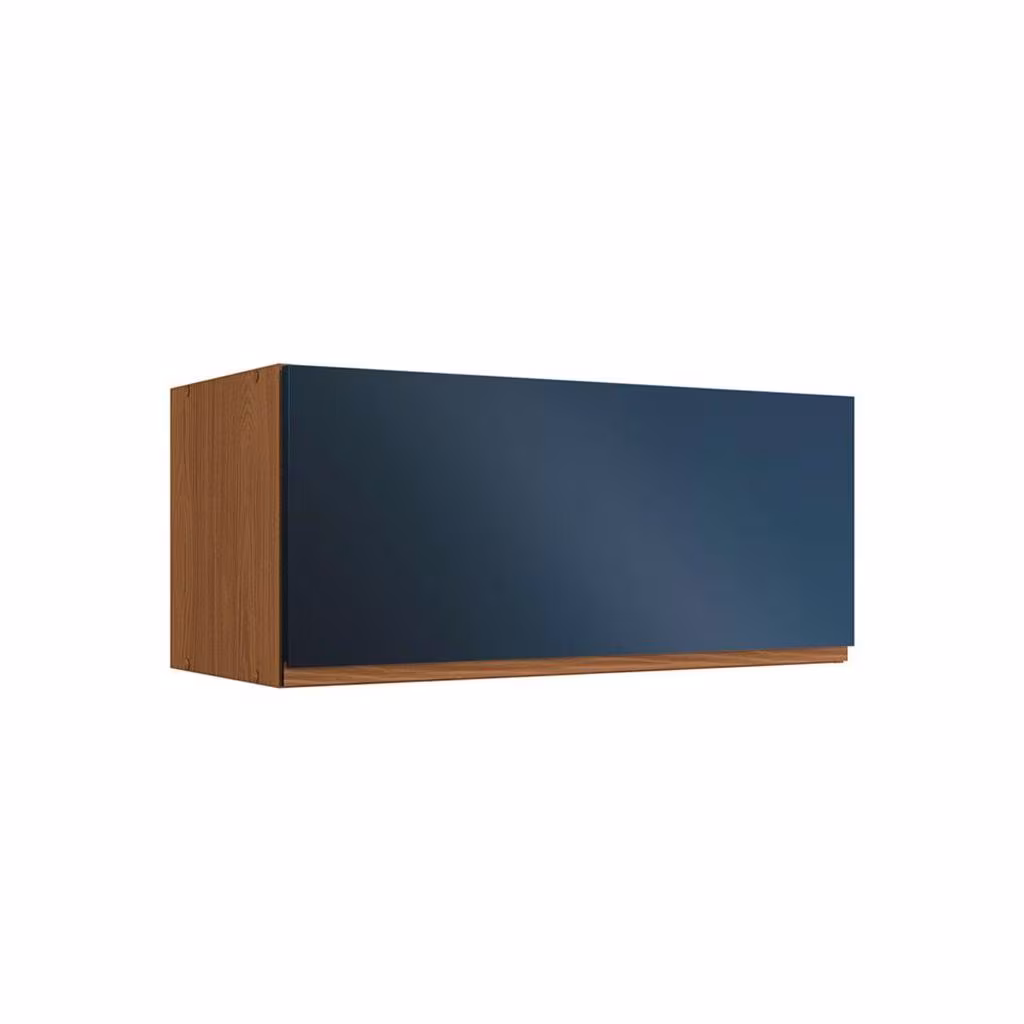 Armário Aéreo p/ Cozinha Ciela R648 c/ 1 Porta Basculante 80cm Canela/Azul Profundo - Kappesberg