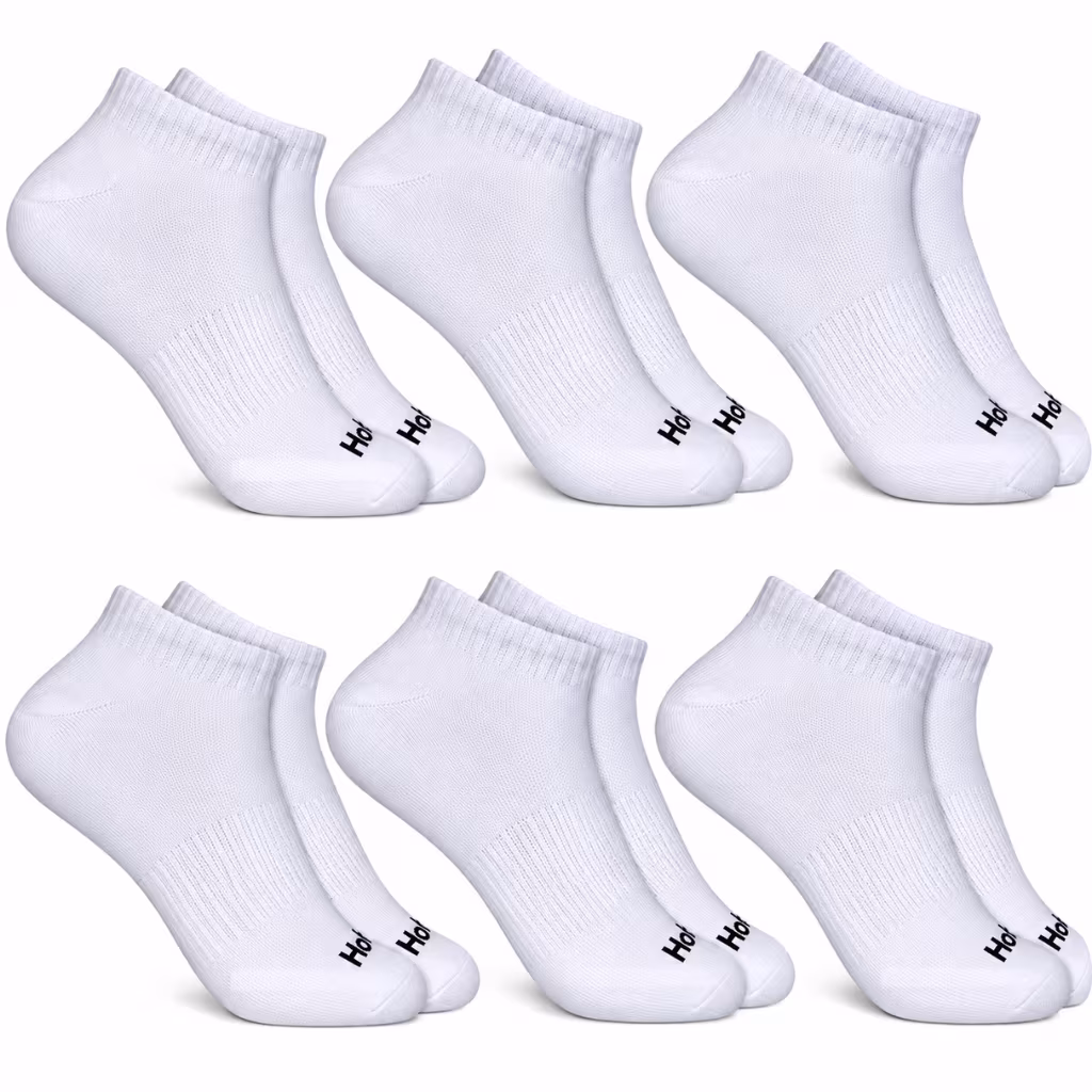Kit 6 Pares Meias Hoahi Cano Curto Baixo Soquete Algodão Confortável Respirável Casual Esportiva