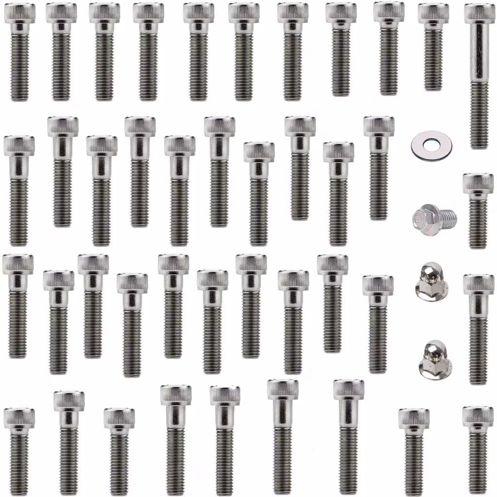 Kit parafusos inox motor completo CG160 Fan Titan Start NXR160 Bros 2016 em diante (externos)
