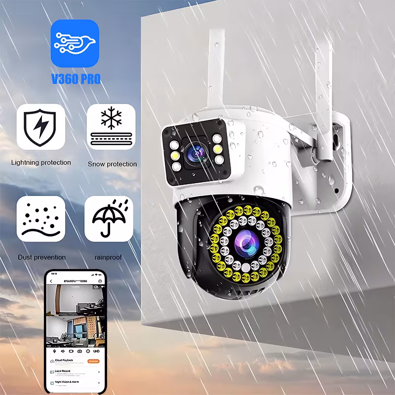Camera Externa Ip a Prova D'água Wifi Dupla 2 Em 1 com Visao Noturna C/ Infravermelho monitor-G1