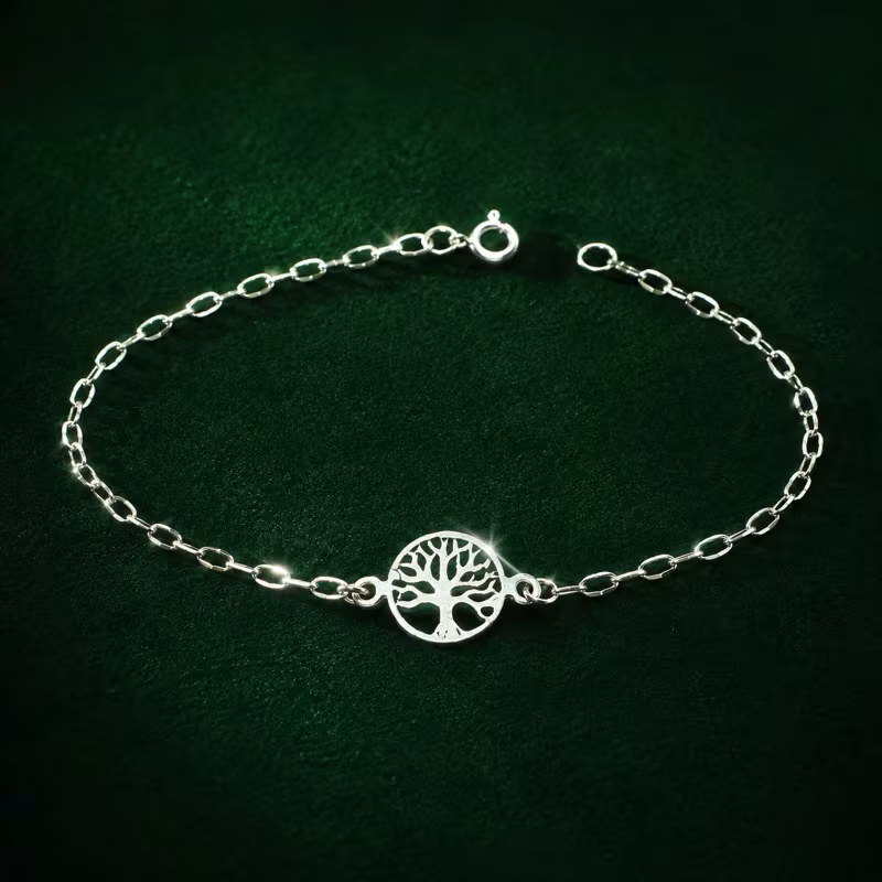 Pulseira Árvore da Vida Prata 925 Feminina Delicada