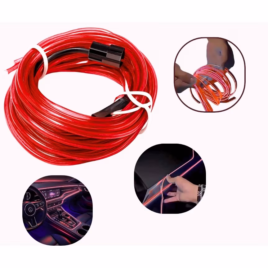 Fita de Led Neon Painel Interior Carro Decoração Automotiva Tunning 12V 3 / 5 metros Top Luxo ZEM