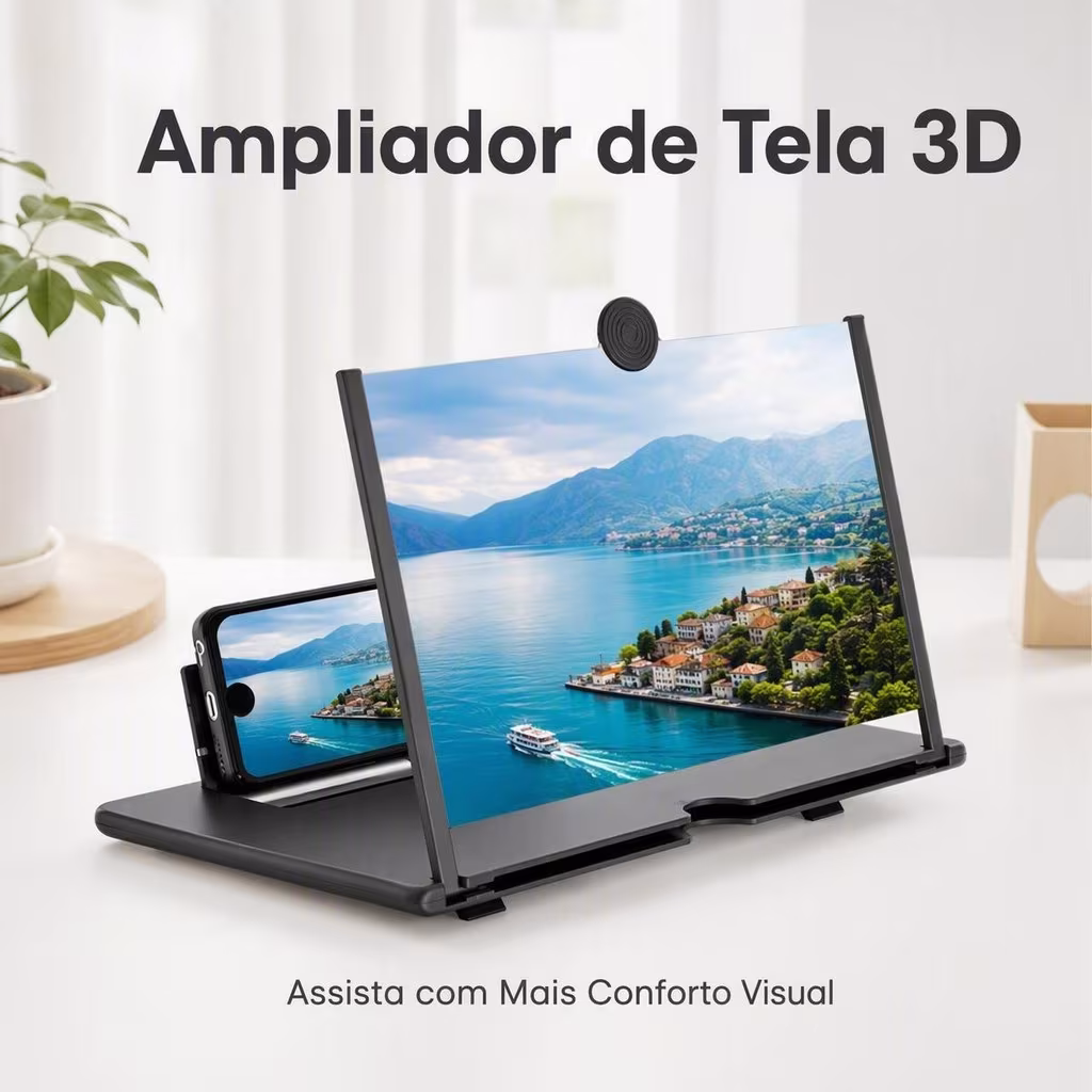 Amplificador De Imagem Da Tela Do Celular Ampliada Lupa 3d Tela