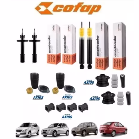 4 Amortecedores Cofap + Kit Coxim Batente Axios Celta Classic Corsa