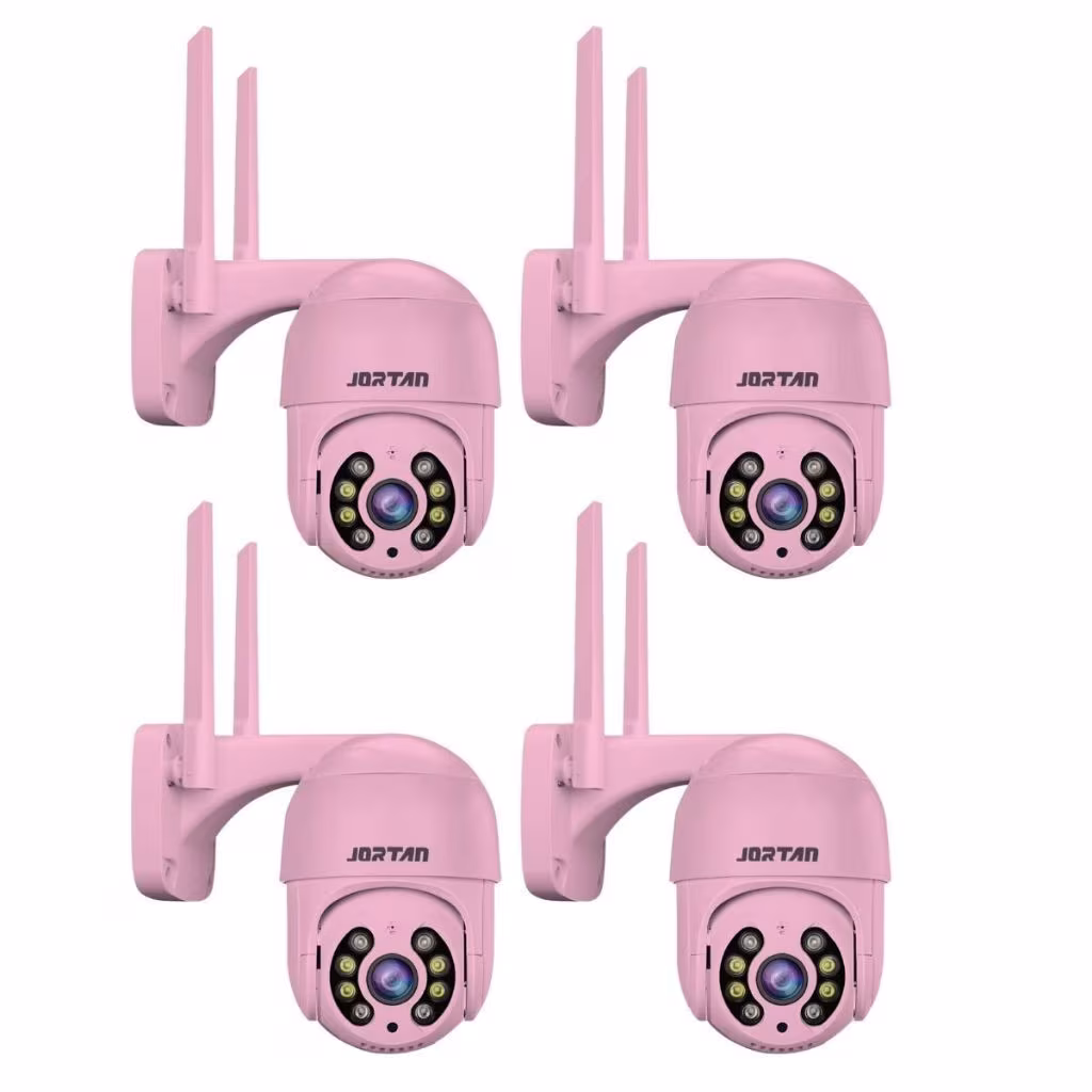 Kit 4 Câmera de Segurança IP A8 Wi-fi Rosa com Áudio Bidirecional Visão Noturna LED Infravermelho - com App YOOSEE
