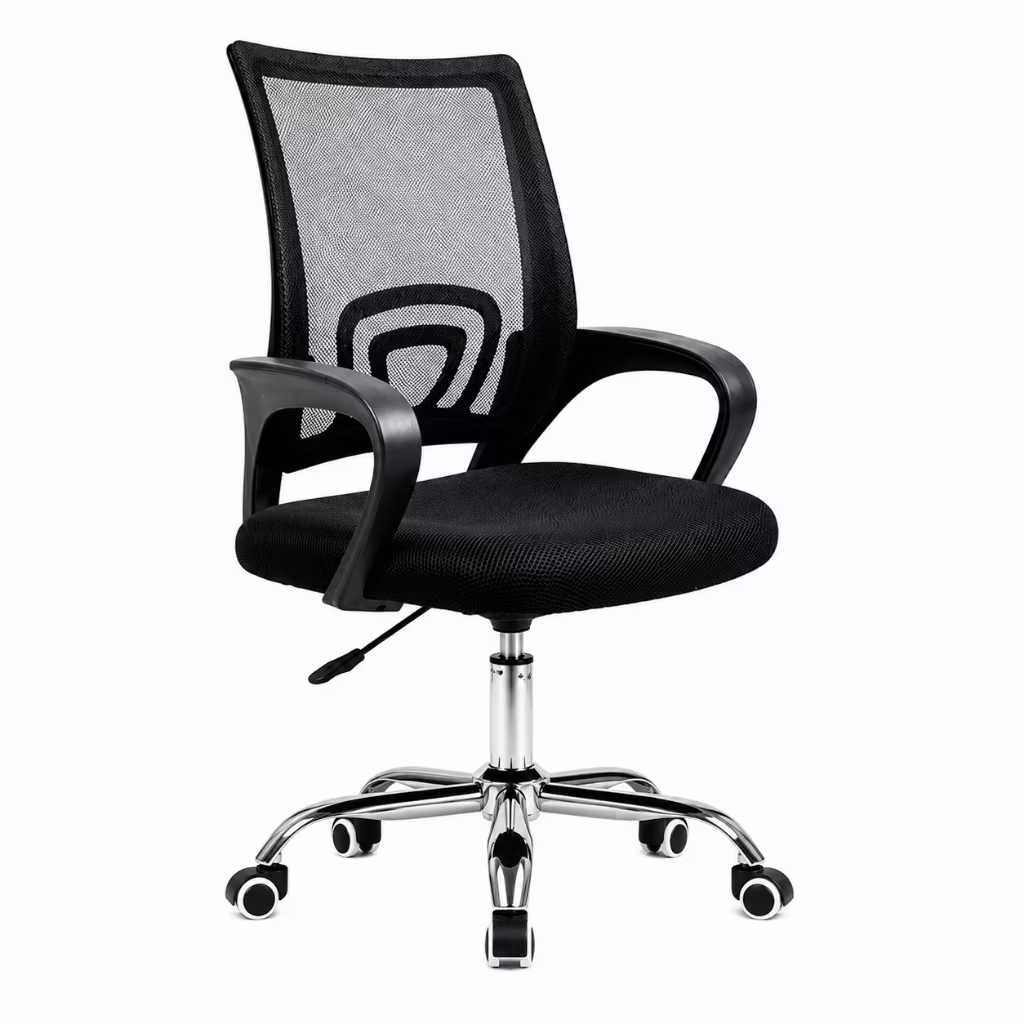 CADEIRA GIRATÓRIA DE ESCRITÓRIO ERGONOMICA SANTIAGO TELA MESH EXECUTIVA PARA LEITURA C/ BASE Cromada Estudo Trabalho