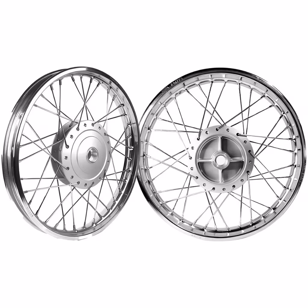 Par De Rodas Titan Fan 150 04/17 Raios Inox ou Cromado Freio Tambor