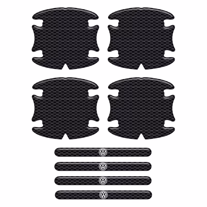 Adesivos Protetor Maçaneta Volkswagen Carbono Preto Resinado