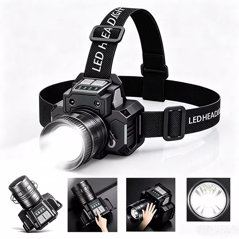 ?Lanterna De Cabeca Prova Dagua Farol De Cabeça Potente Forte LED 1800mAh
