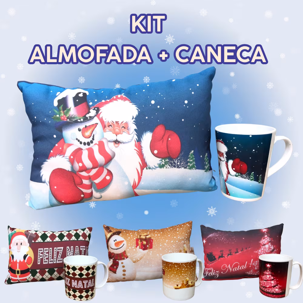 Presente de Natal Almofada + Caneca Cesta de Natal Presente Cesta de Presente Natalina Caneca