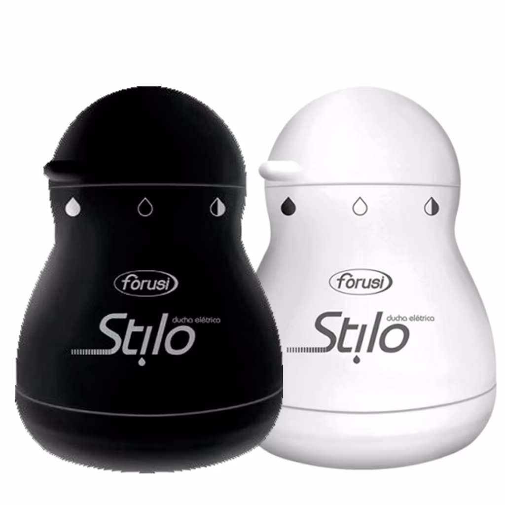 Chuveiro Elétrico Ducha Stilo Branco Ou Preto 3 Temperaturas 4400W 110v Ou 220v - FORUSI Original