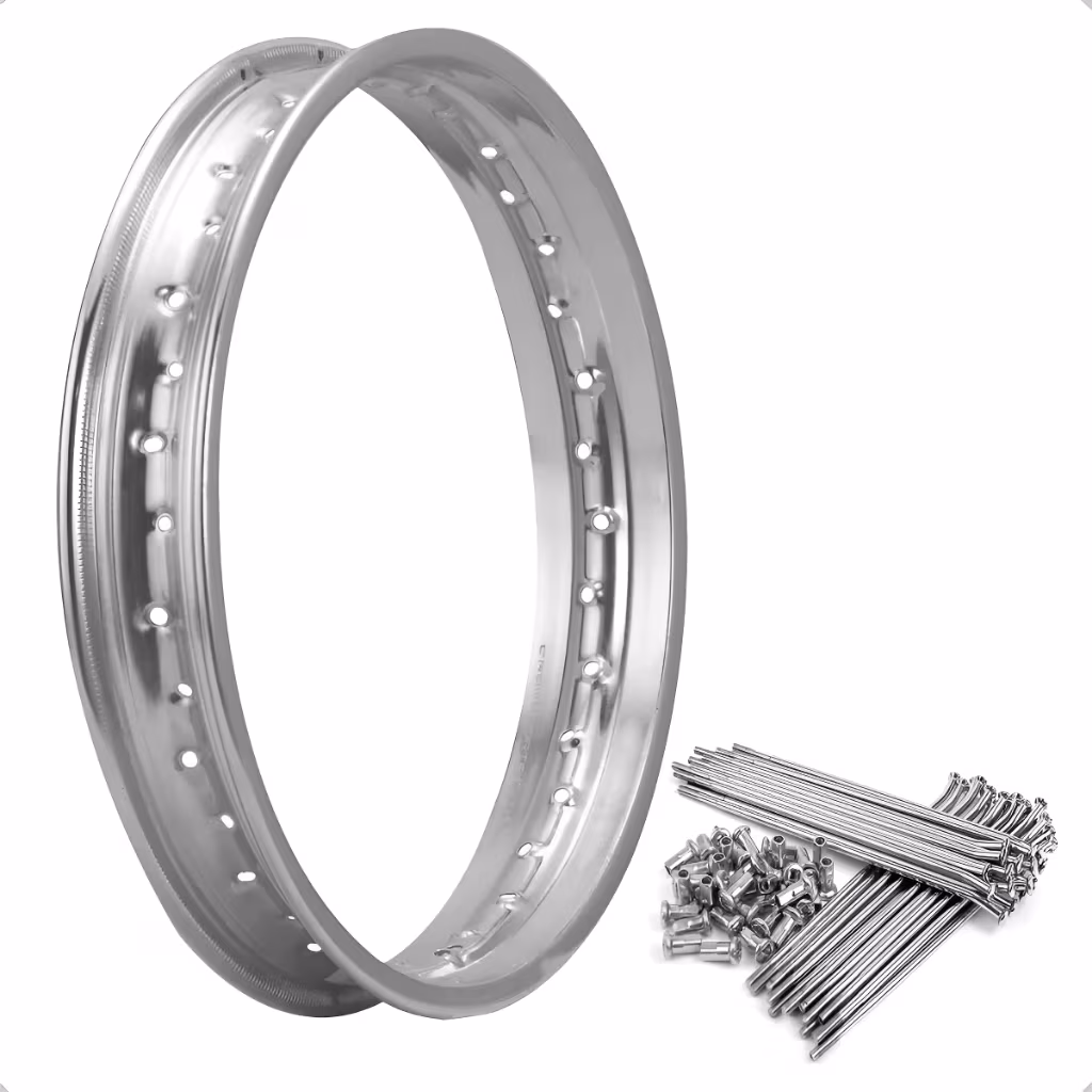 Aro 17 Cromado Roda Traseira Bros 125 150 160 + Jogo Raio Cromado 4mm Freio Tambor